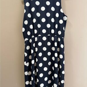 J Crew 6 Navy Polka Dot Sleeveless Dress Vacation